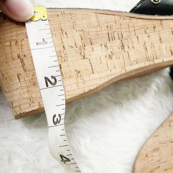 Sam Edelman REID Black Platform Wedge Slip On Sandals Size 7 - Picture 5 of 6